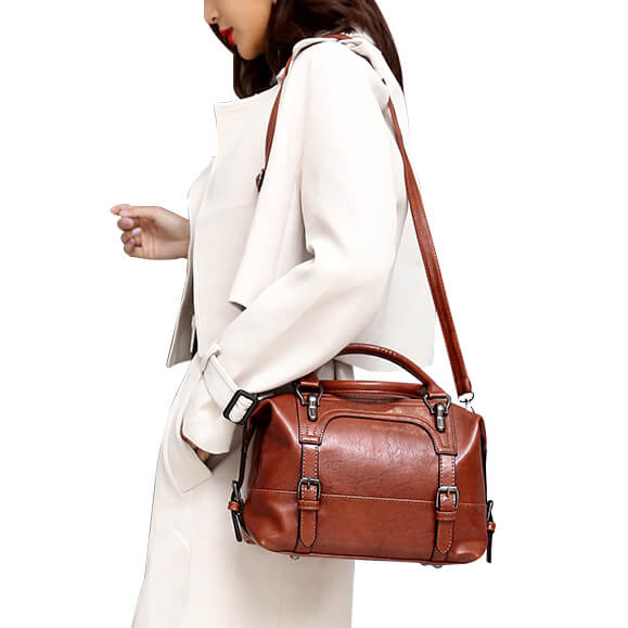 Women Vintage Handbag Satchel Shoulder Crossbody Bag Popmoca-popmoca-Handbags 