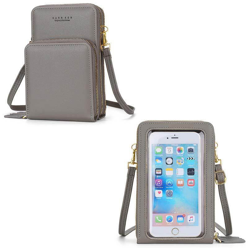 Touch Screen Crossbody Bag Cell Phone Case Wallet Bag with Clear Window US