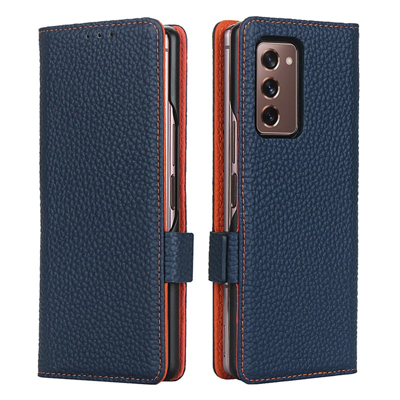 Samsung Galaxy Z Fold 2 Genuine Leather Phone Wallet Case with Card Holder-popmoca-Phone Case Wallet 