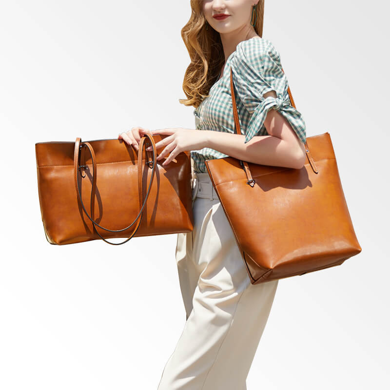 Women Vintage Handbag Genuine Leather Tote Satchel Shoulder Bag Popmoca-popmoca-Shopping Totes 