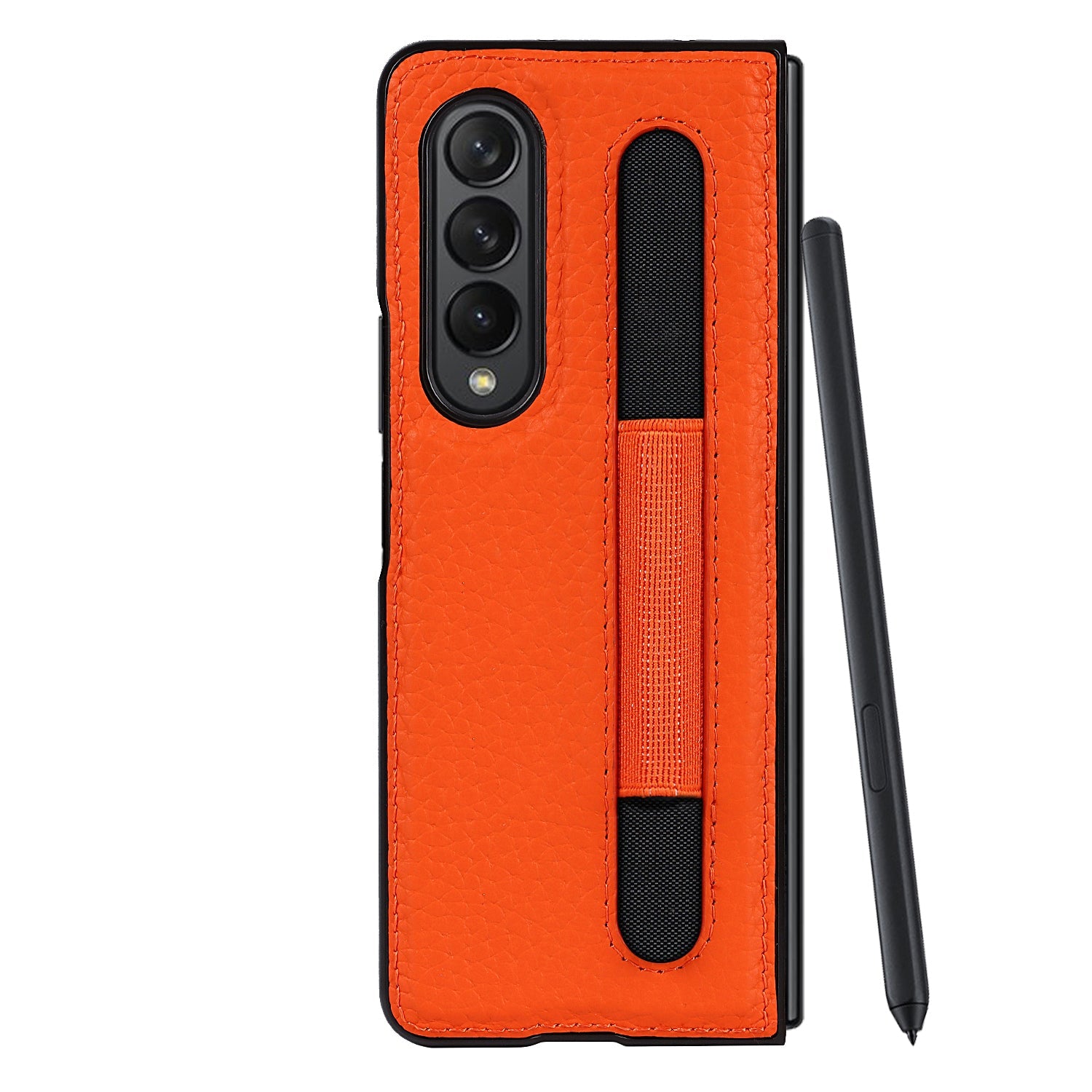 Samsung Galaxy Z Fold 3 Pebble Leather Case with S-Pen Holder ( S-pen Not Included)-popmoca-Mobile Phone Cases 