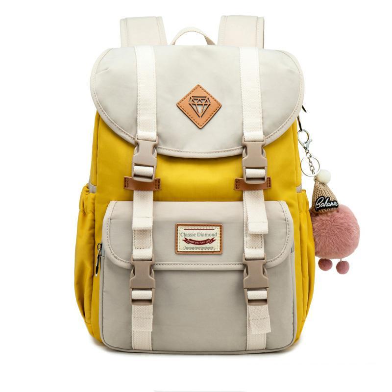 Multicolor Canvas Casual Patchwork Backpack-popmoca-Backpacks 