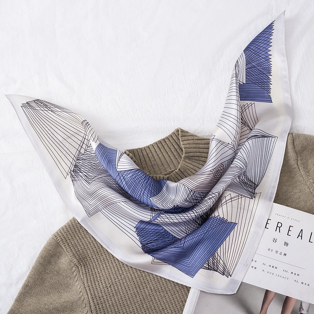 Silk Scarf- Lines-popmoca-silk scarf 