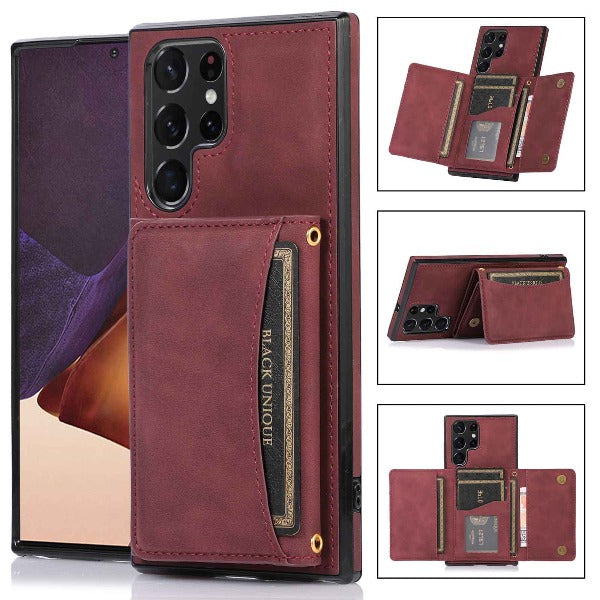 Tri-Fold Wallet Multi-Card Slots Phone Wallet Case for Samsung Galaxy Series