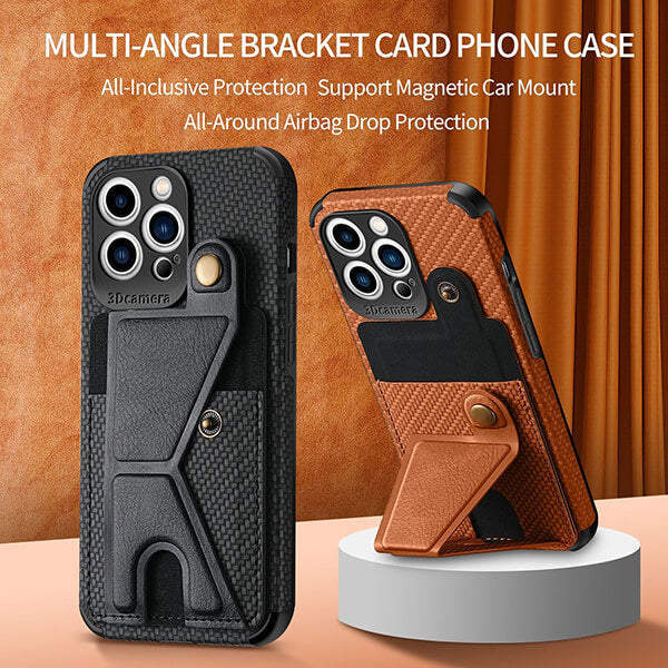 Magnetic Phone Wallet Case with Card Slot and Kickstand For Samsung