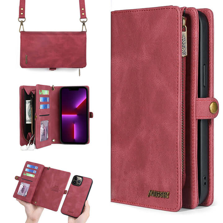 Multi Function Detachable Crossbody Phone Wallet Case With Card Holder popmoca Multi Function Detachable Crossbody Phone Wallet Case With Card Holder popmoca