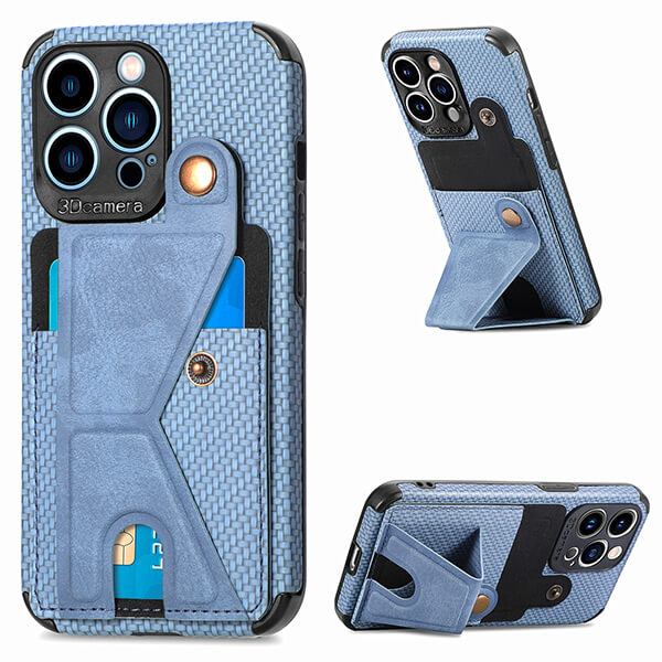 Magnetic Phone Wallet Case with Card Slot and Kickstand For iPhone