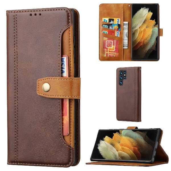 Multi-Card Slots Vintage Phone Case Wallet for Samsung S22, S22 Plus, S22 Ultra