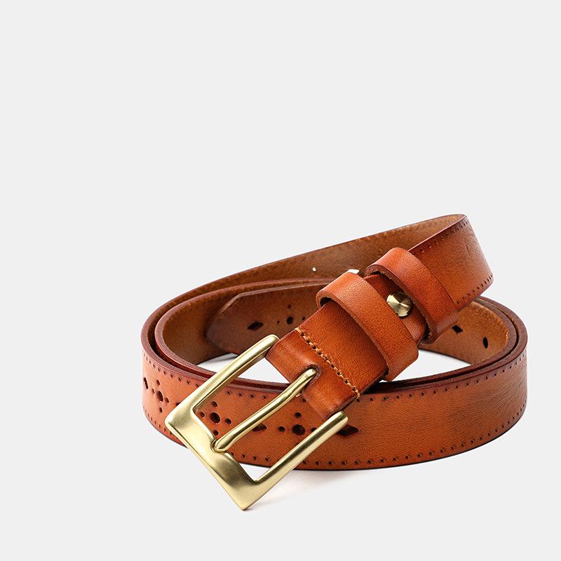 Silas-Women's Brass Buckle Retro Leather Belt-F-popmoca-Belts 