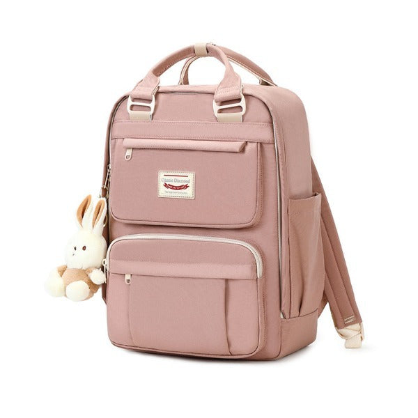 Large Capacity Solid-colored School And Travel Backpack