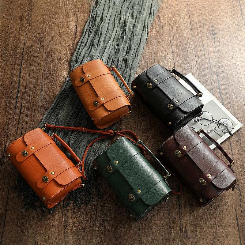 Brittany Hand-made Leather Crossbody Bag-popmoca-Crossbody Bags 