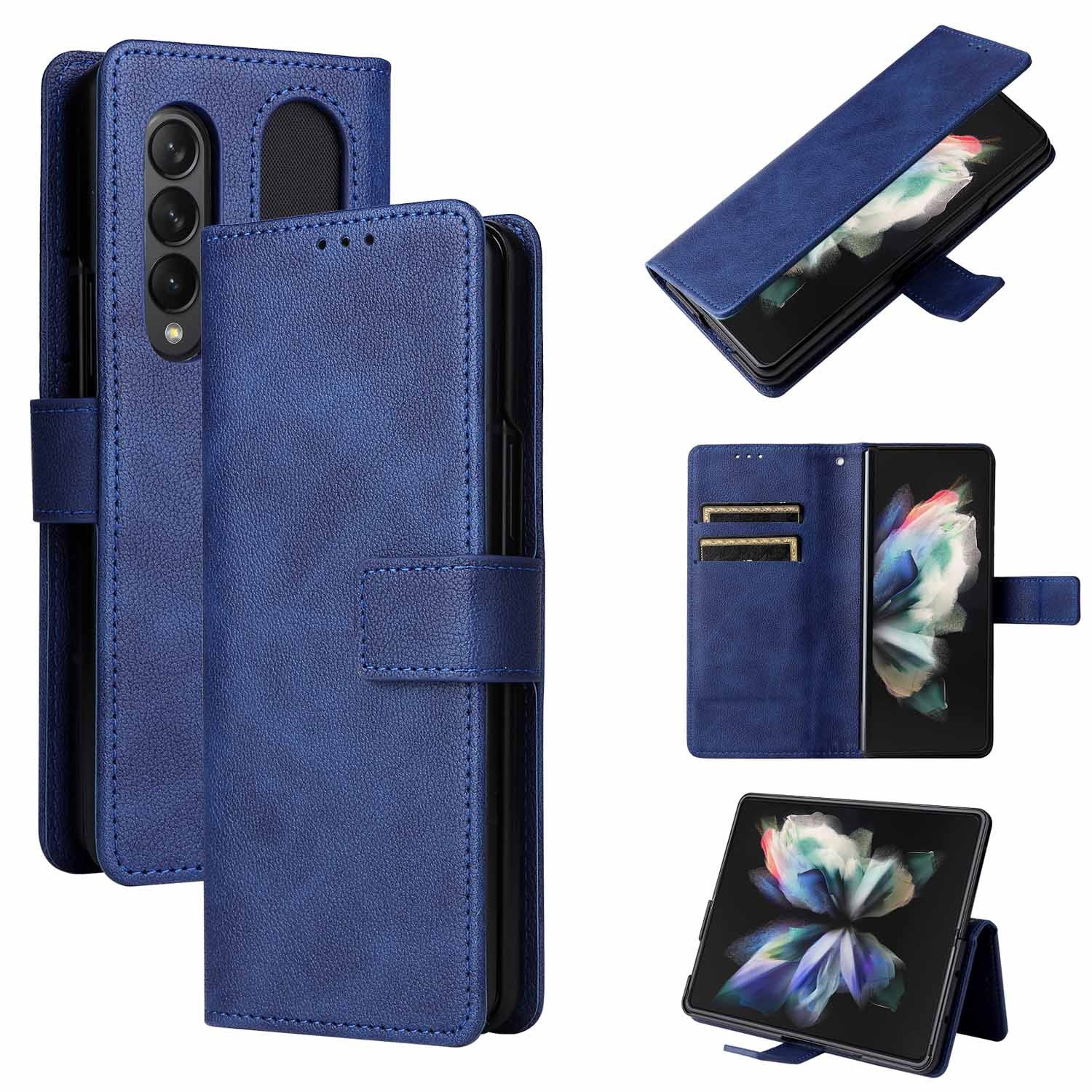 Samsung Galaxy Z Fold 3 Phone Wallet Case with Card Holder & S Pen Slot (S-Pen is not Included)-popmoca-Phone Case Wallet 