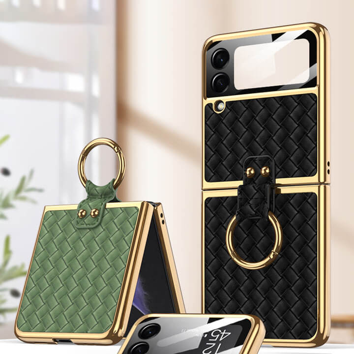 Z Flip3 Phone Case with Ring and Built-in Screen Protector