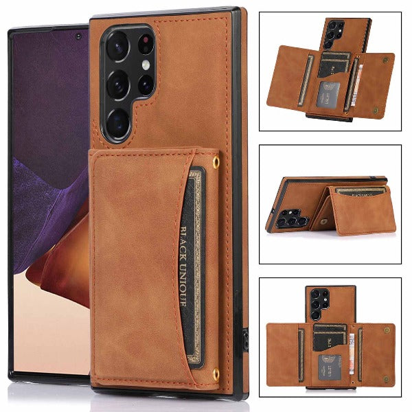 Tri-Fold Wallet Multi-Card Slots Phone Wallet Case for Samsung Galaxy Series