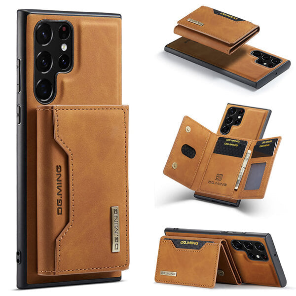 Detachable Magnetic Protective 3 Fold Phone Wallet Case with Card Holder Kickstand For Samsung Galaxy Z Fold 4