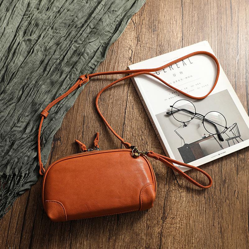 Dulcia Retro Handmade Leather Crossbody Bag-popmoca-Crossbody Bags 