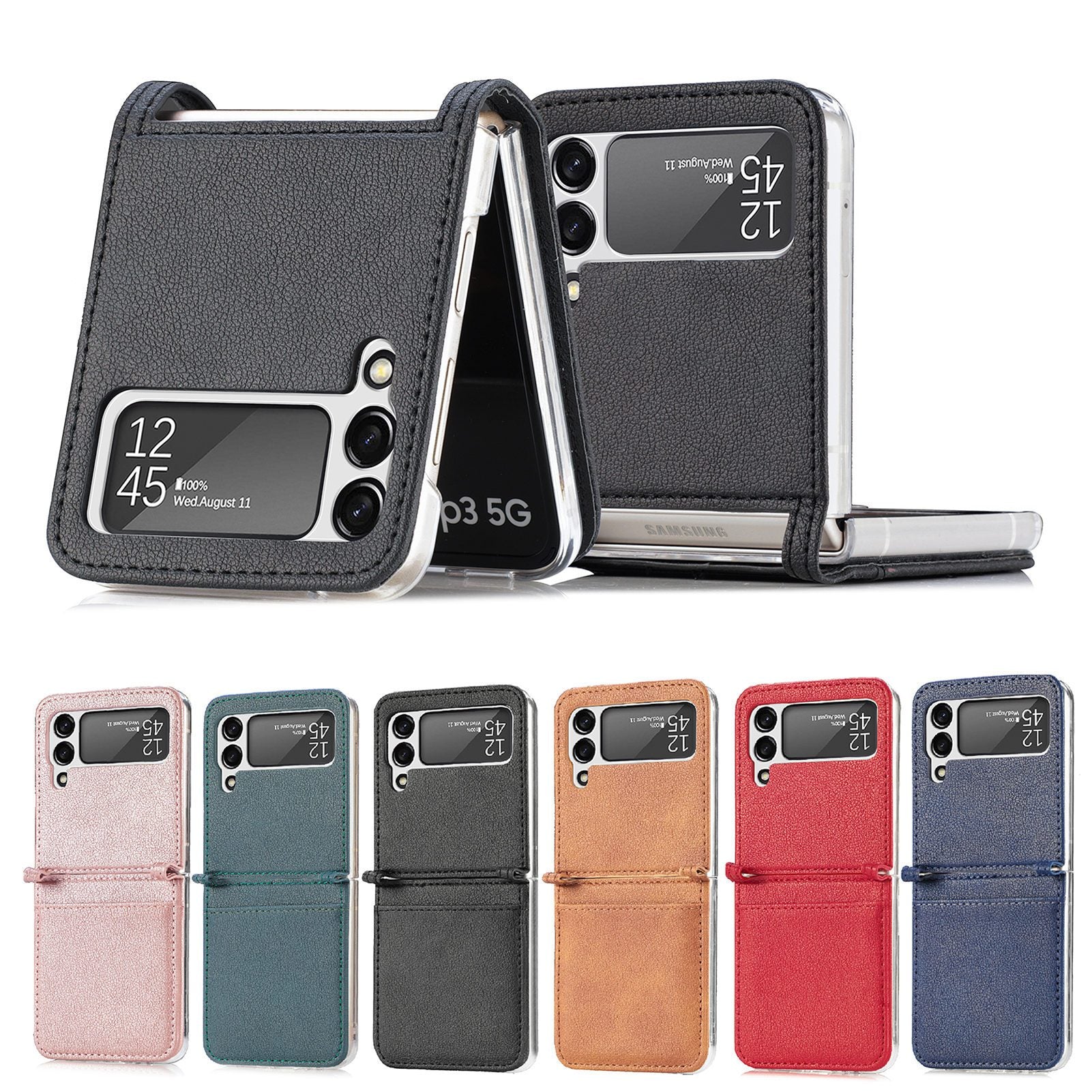 Phone Case with Card Holder For Samsung Galaxy Z Flip& Z Flip 3-popmoca-Phone Case Wallet 