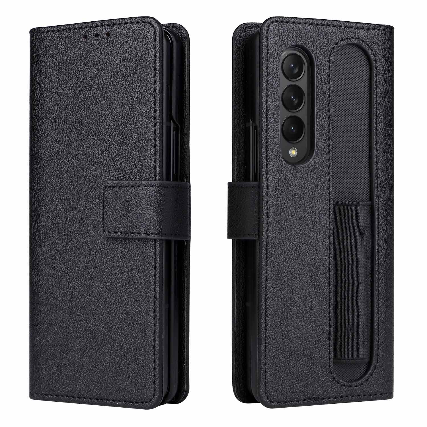 Samsung Galaxy Z Fold 3 Phone Wallet Case with Card Holder & S Pen Slot (S-Pen is not Included)-popmoca-Phone Case Wallet 