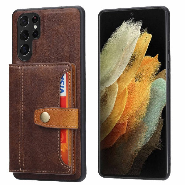 Vintage Phone Case Wallet with Card Slots for Samsung Galaxy S22 S22 Ultra S22 Plus