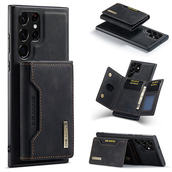 Detachable Magnetic Protective 3 Fold Phone Wallet Case with Card Holder Kickstand For Samsung Galaxy Z Fold 4