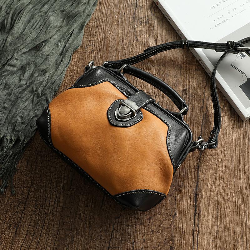 Hiram Retro Handmade Leather Crossbody Handbag-popmoca-Crossbody Bags 