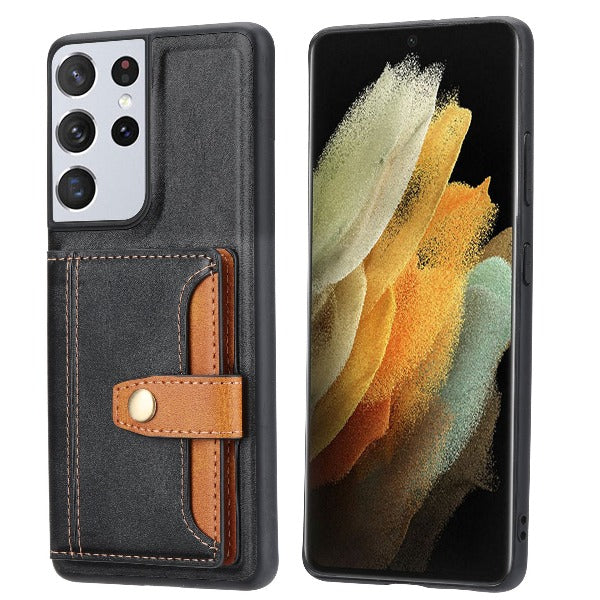 Vintage Phone Case Wallet with Card Slots for Samsung Galaxy Series