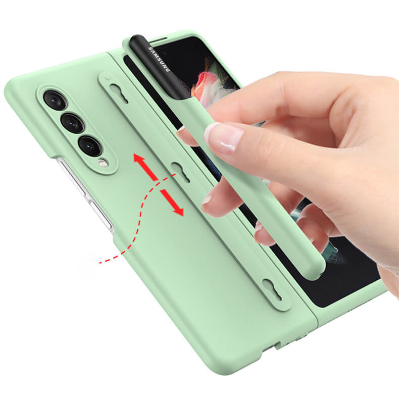 Samsung Galaxy Z Fold 3 Silicone Case with Removable Pen Holder and Protective PC Cover