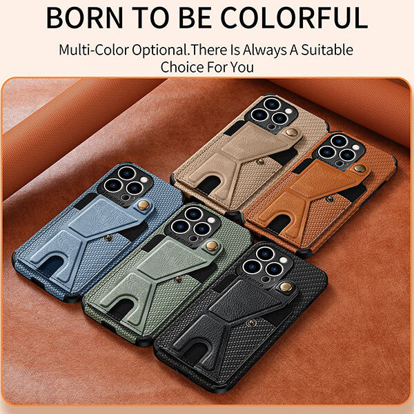 Magnetic Phone Wallet Case with Card Slot and Kickstand For Samsung