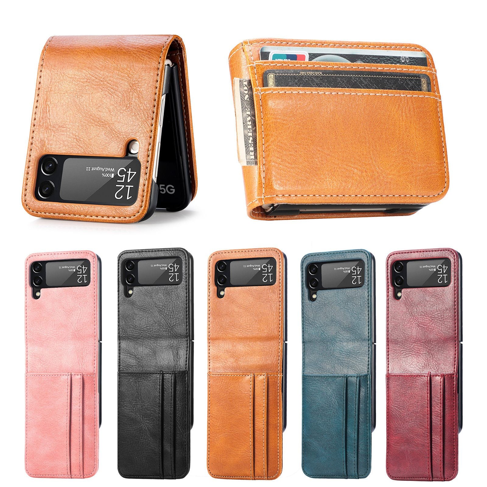 Multi-Functional Phone Wallet Case for Samsung Galaxy Z Flip Z Flip3-popmoca-Phone Case Wallet 