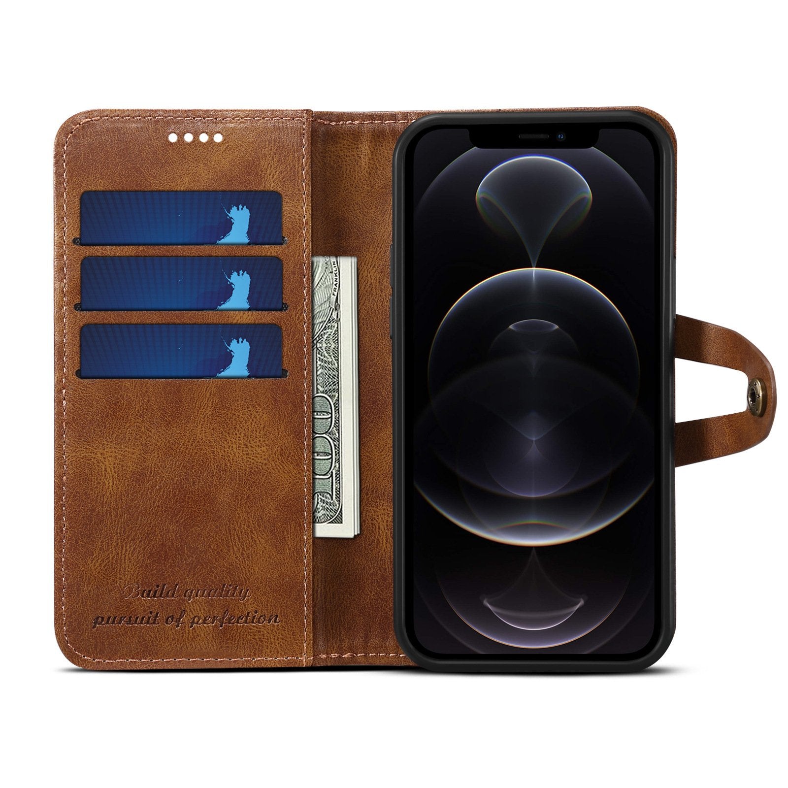 Premium Vintage Phone Wallet Case for iPhone 13 iPhone 12-popmoca-Phone Case Wallet 
