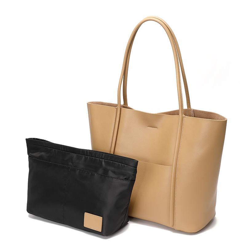 Women's Large Capacity Leather Tote Bag-popmoca-Shopping Totes 
