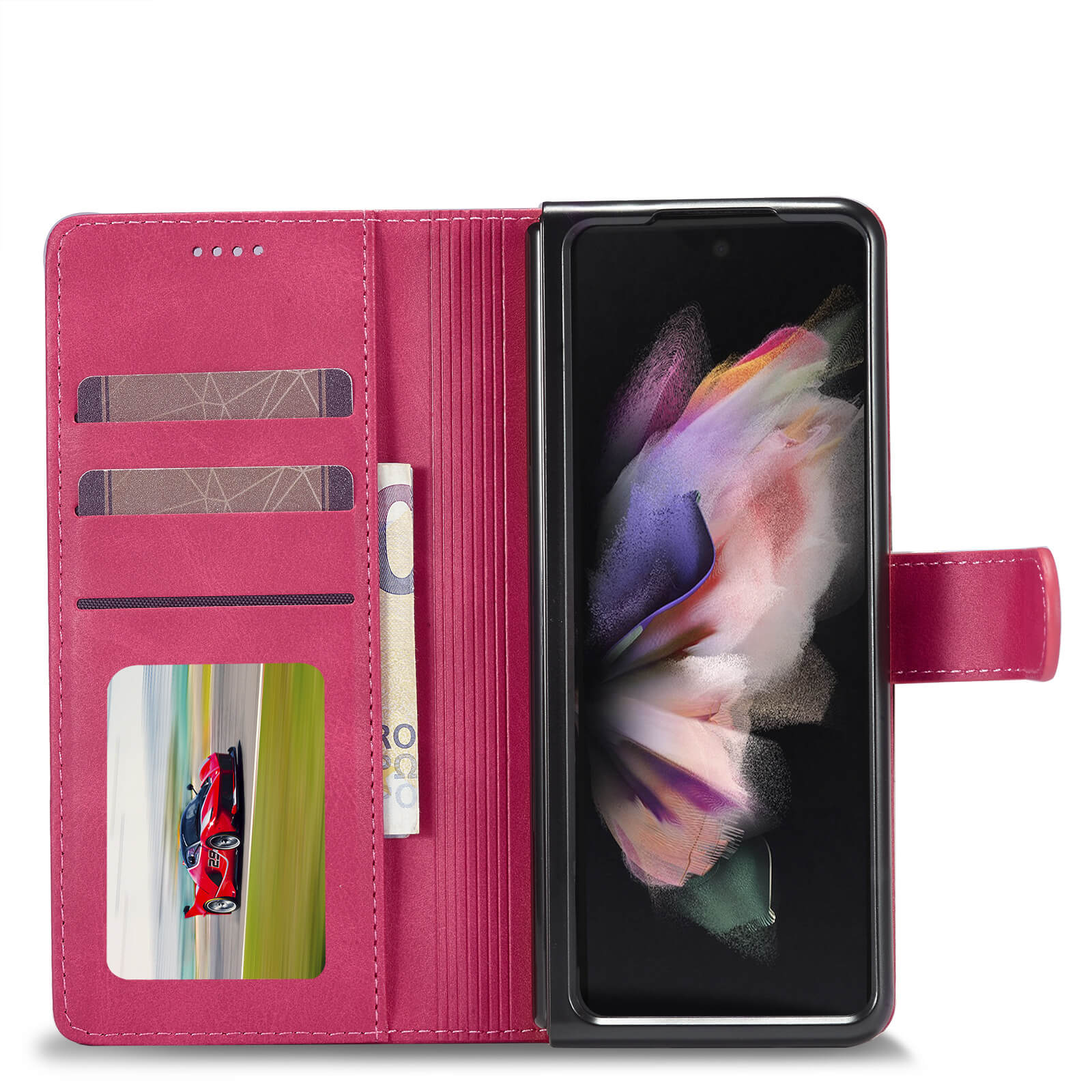 Soft Leather Phone Case with Card Holder For Samsung Galaxy Z Fold 3
