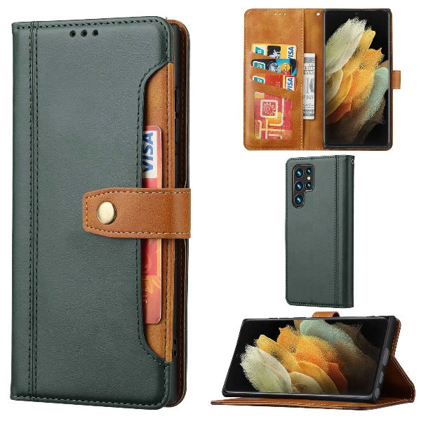Multi-Card Slots Vintage Phone Case Wallet for Samsung S22, S22 Plus, S22 Ultra