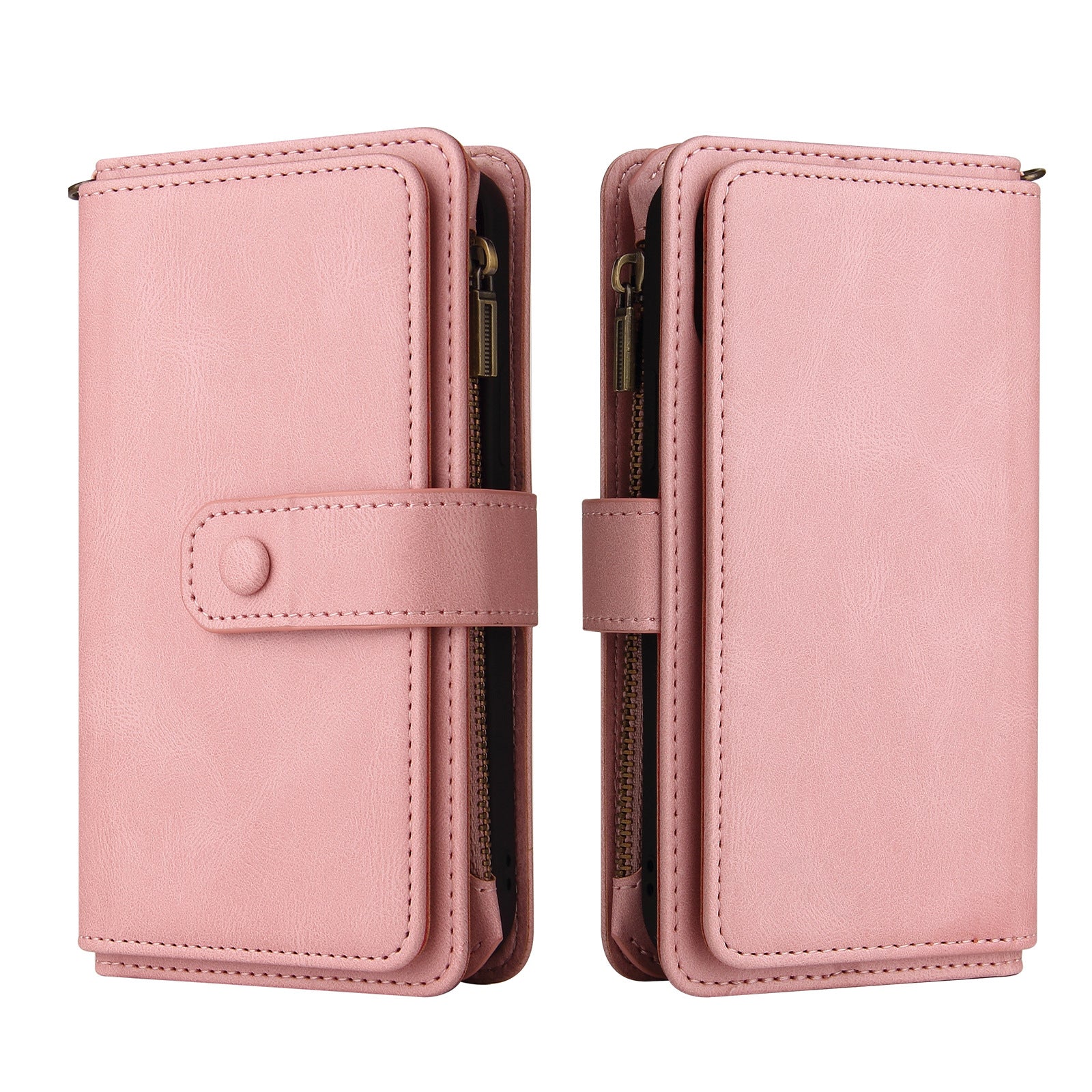 Samsung Galaxy Z Fold 3 Zipper Phone Case Wallet with Multi Card Slots Kick Stand