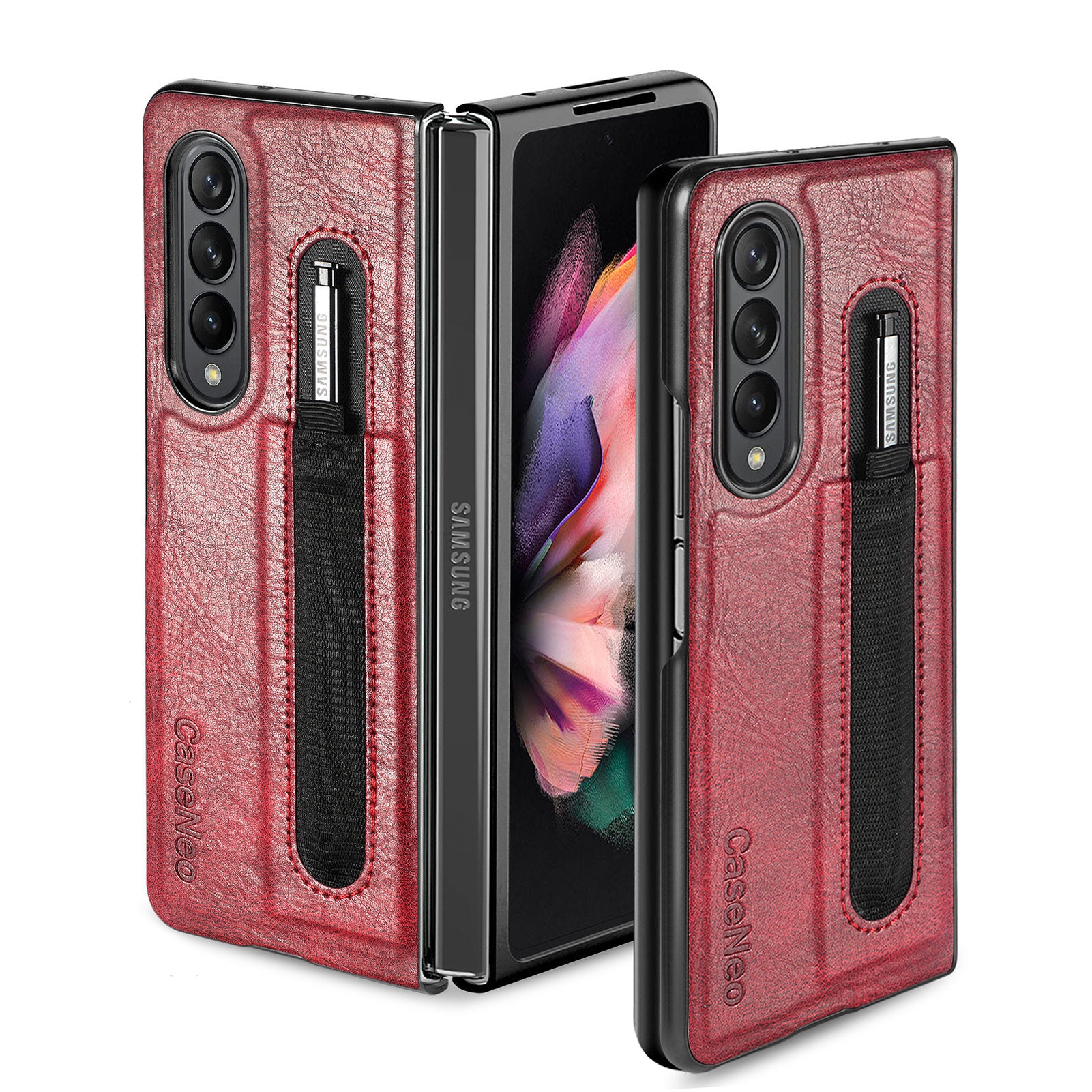 Anti-fall Protective Cover Phone Case with Pen Slot for Samsung Galaxy Z Fold 3