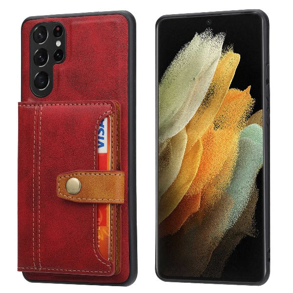 Vintage Phone Case Wallet with Card Slots for Samsung Galaxy S22 S22 Ultra S22 Plus
