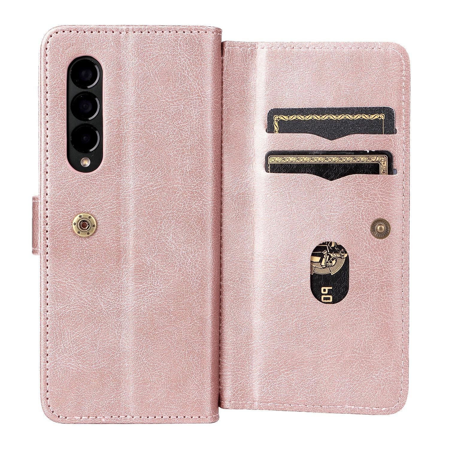 Samsung Galaxy Z Fold 3 Phone Case Wallet with Multi-Card Slots and Kick Stand