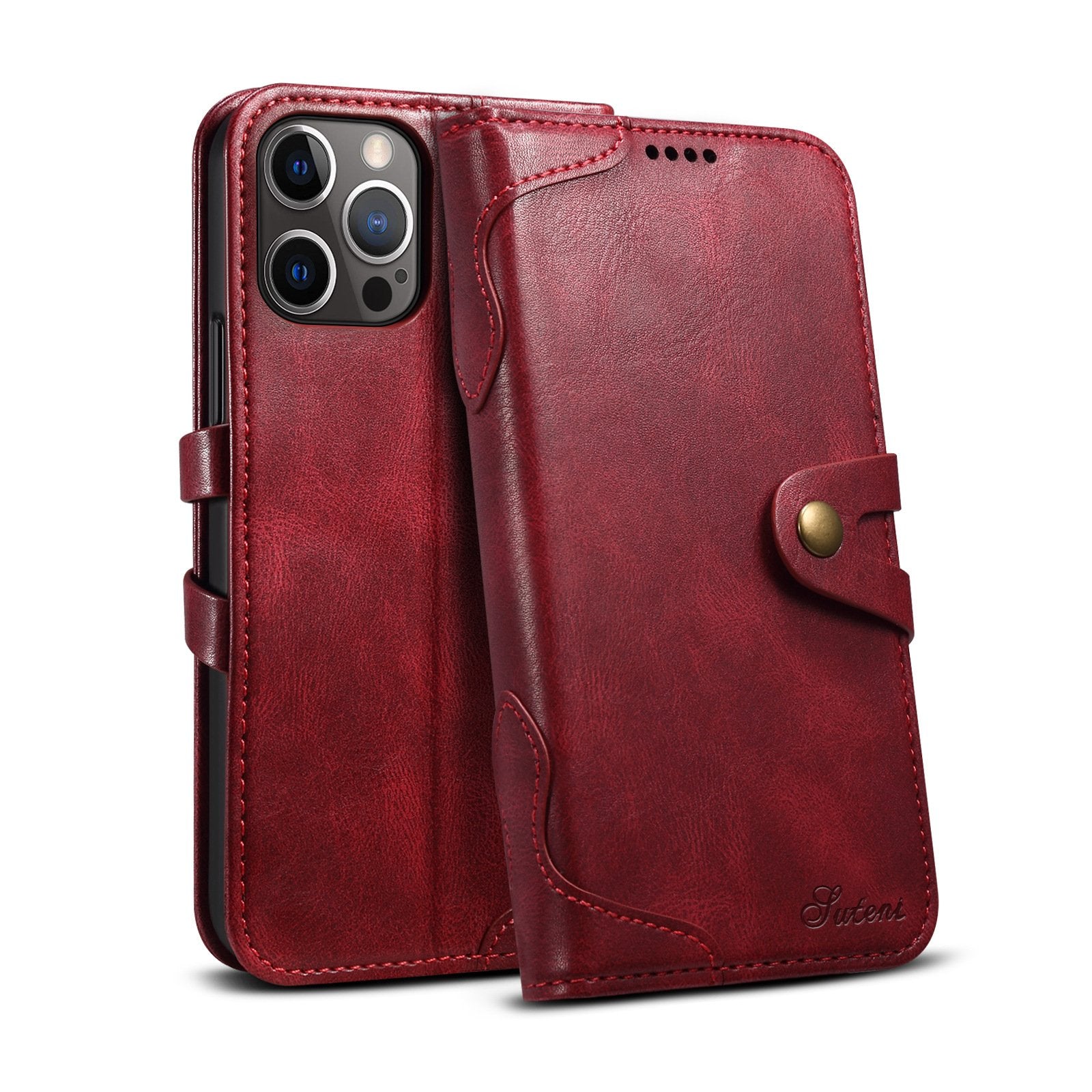 Premium Vintage Phone Wallet Case for iPhone 14 iPhone 13 iPhone 12