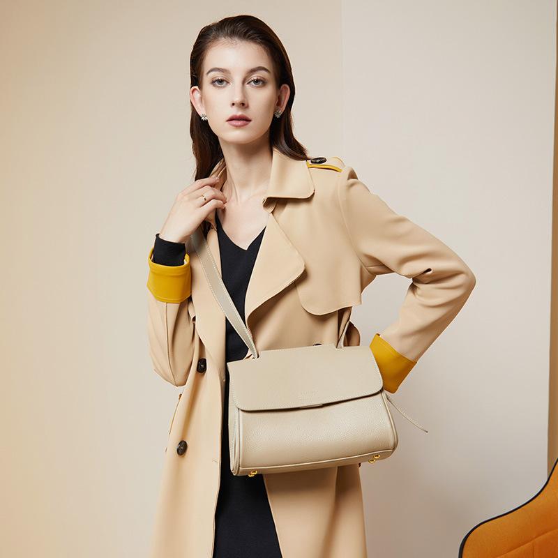 Designer 2 in 1 Leather Shoulder Bag & Crossbody Bag-popmoca-Crossbody Bags 
