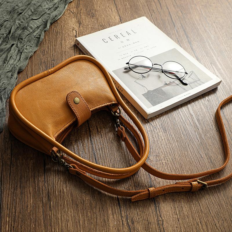 Cyrilla Retro Handmade Leather Crossbody Bag-popmoca-Crossbody Bags 