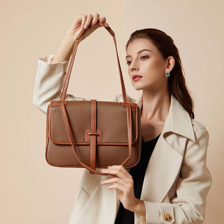 Designer Large Capacity Leather Messenger Shoulder Bag