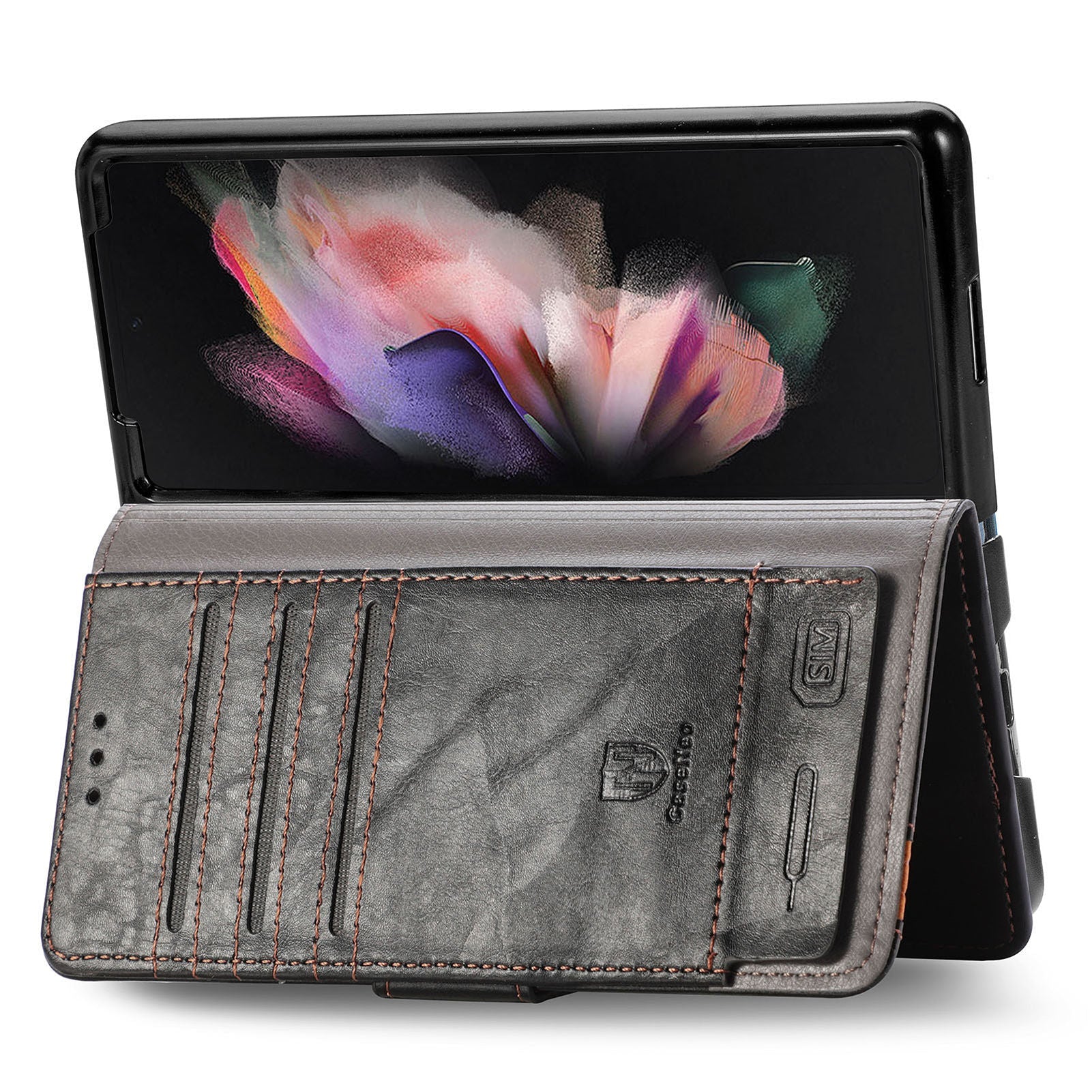 RFID Multi-Functional Phone Wallet Case for Samsung Galaxy Z Fold 3-popmoca-Phone Case Wallet 