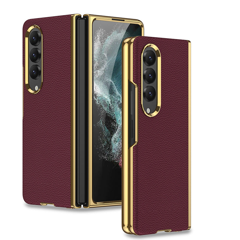 Samsung Galaxy Z Fold 4 Electroplate Shockproof Protective Fold Case with Kickstand