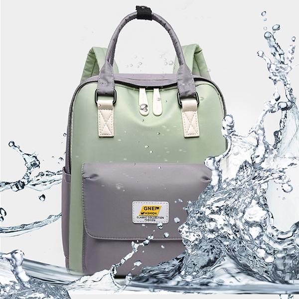Waterproof Color Block Simple Backpack-popmoca-Backpacks 