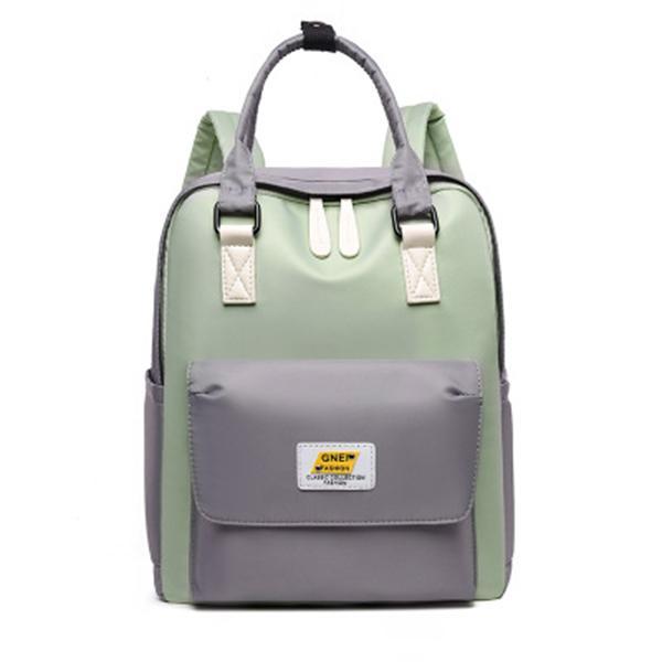 Waterproof Color Block Simple Backpack