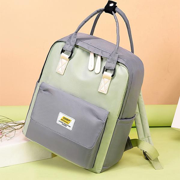 Waterproof Color Block Simple Backpack-popmoca-Backpacks 