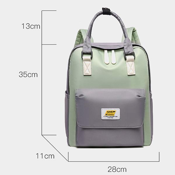 Waterproof Color Block Simple Backpack