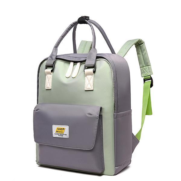 Waterproof Color Block Simple Backpack-popmoca-Backpacks 