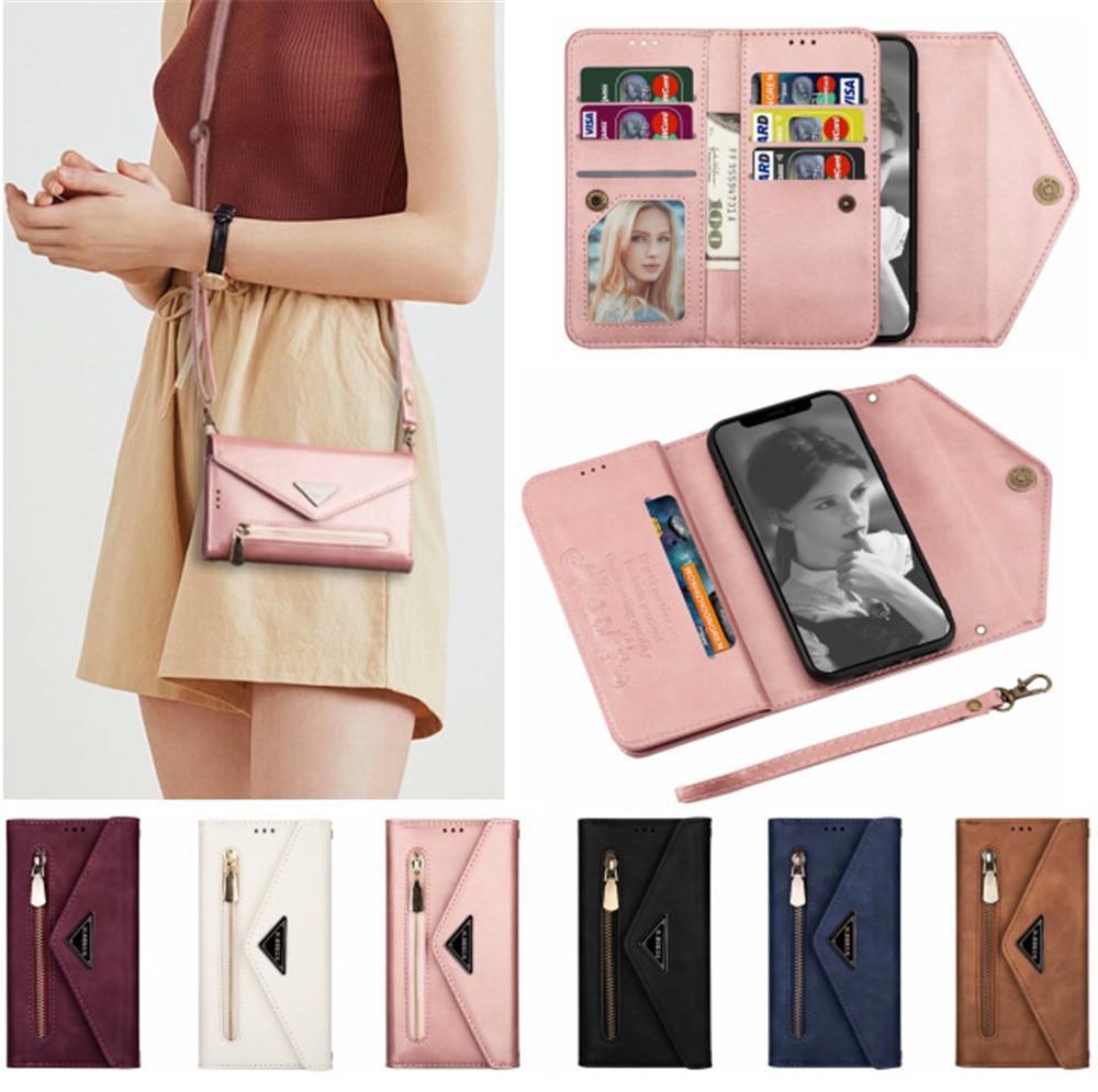 Crossbody iPhone Case Wallet Cell Phone Wallet Purse Card Holder for iPhone iPhone Pro iPhone Pro Max Cell Phone Pouch-popmoca-Phone Case Wallet 