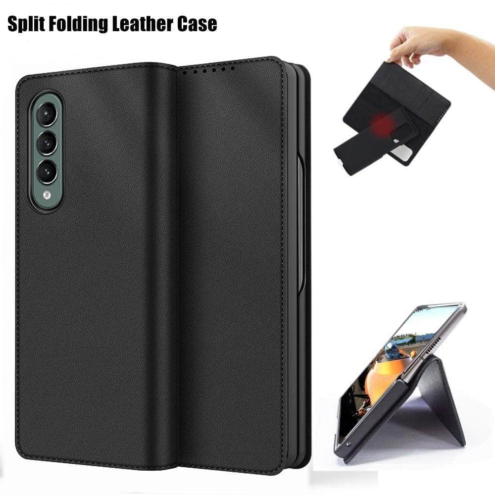 Galaxy Z Fold 3 5G Magnetic Flip Wallet Case-popmoca- 